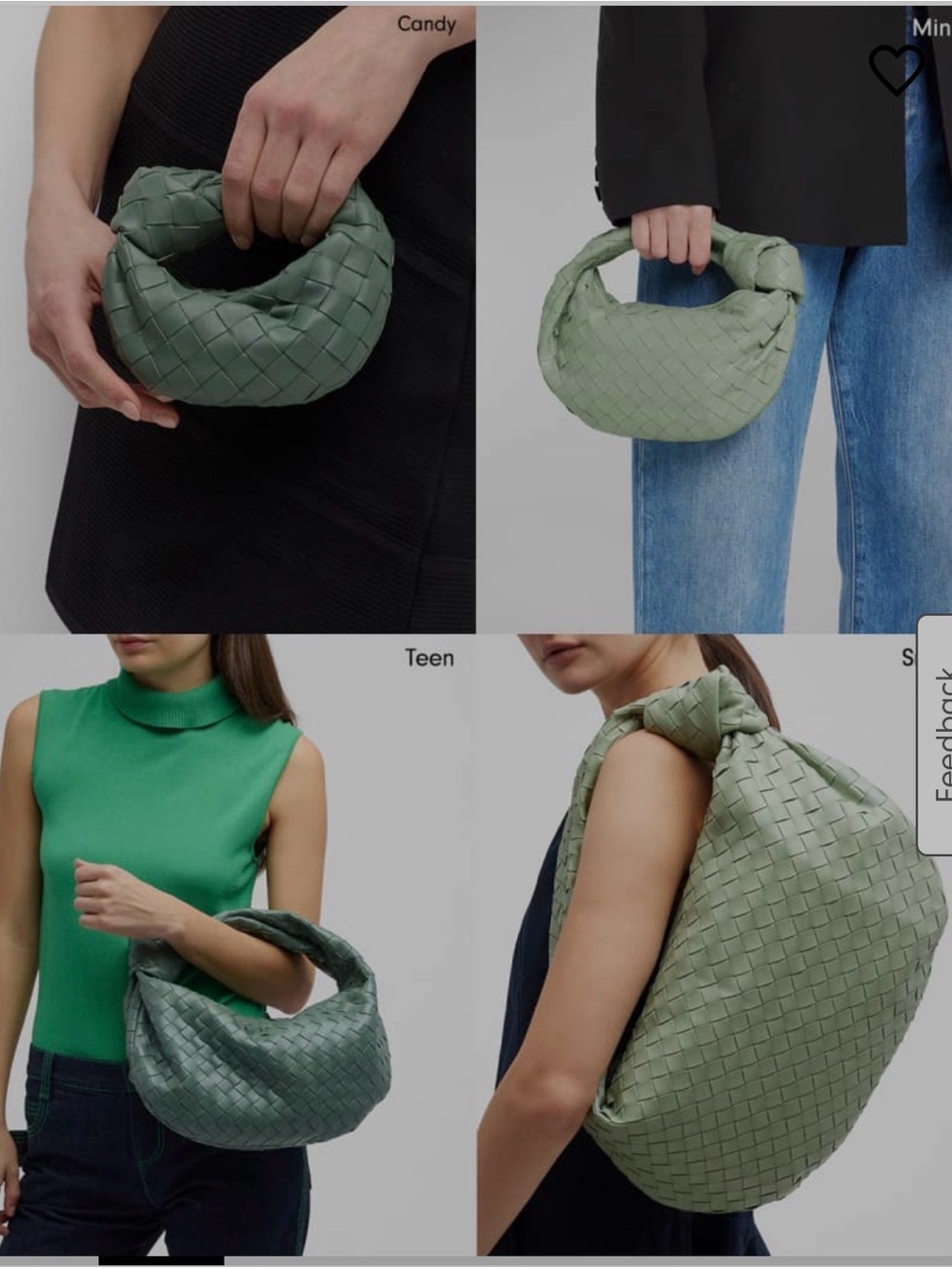 Bottega Veneta Classic Woven Knot-Handle Shoulder Bag in Sage Green - Picture 4 of 5